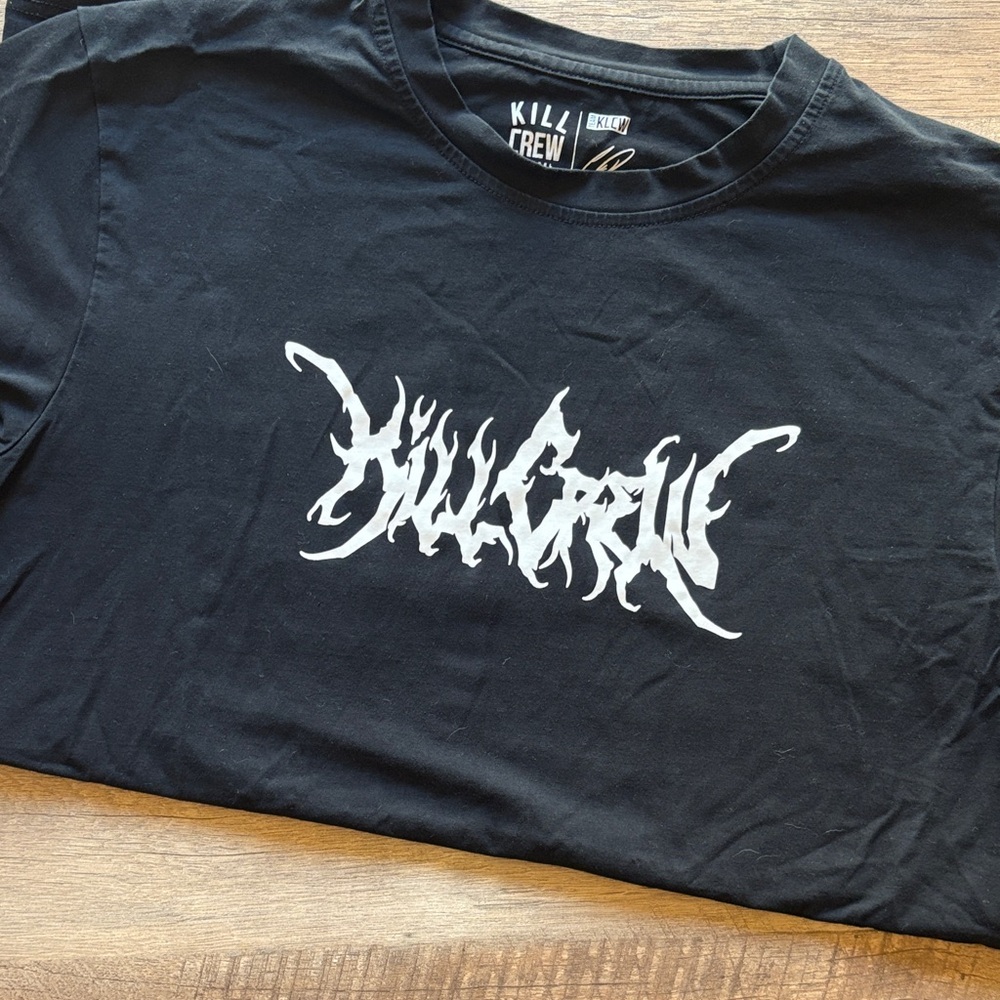 Kill Crew Black Tee with White Script Logo - Men's Short Sleeve